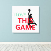 Ik hou van basketbal spel canvas afdruk (Insitu (Houten vloer))
