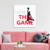 Ik hou van basketbal spel canvas afdruk (Insitu (Woonkamer))