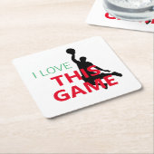 Ik hou van basketbal spel kartonnen onderzetters (Schuin)