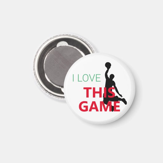Ik hou van basketbal spel magneet (Voorkant / Achterkant)