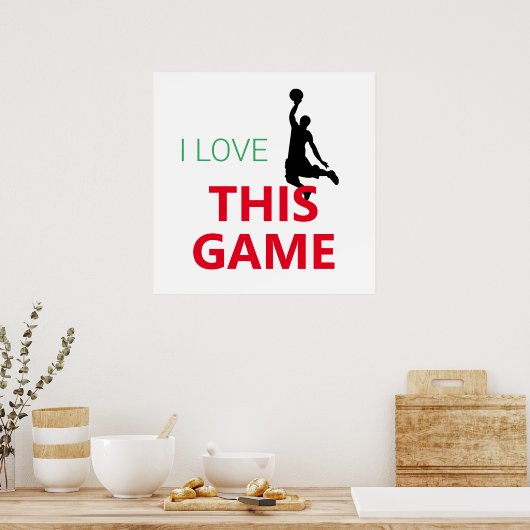 Ik hou van basketbal spel poster (Keuken)