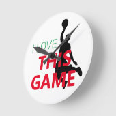Ik hou van basketbal spel ronde klok (Hoek)