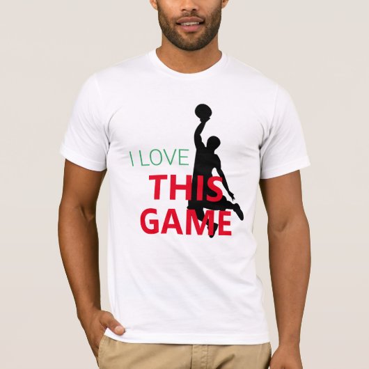 Ik hou van basketbal spel t-shirt (Voorkant)