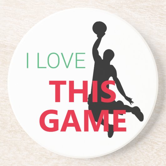 Ik hou van basketbal spel zandsteen onderzetter (Voorkant)