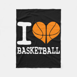 Ik hou van basketbal sport atletiek liefhebber cad fleece deken