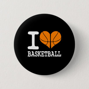 Ik hou van basketbal sport atletiek liefhebber cad ronde button 5,7 cm