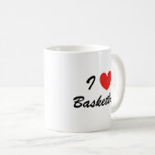 Ik hou van basketbal sport typografie koffie Mok (Voorkant rechts)