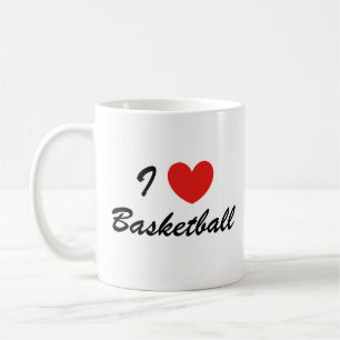 Ik hou van basketbal sport typografie koffie Mok