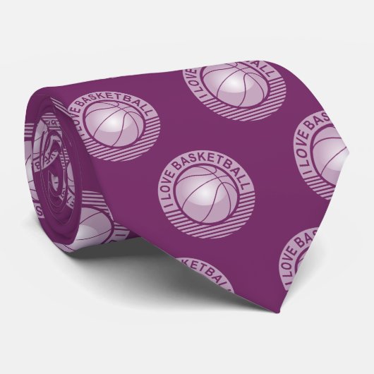 Ik hou van basketbal stropdas (Opgerold)