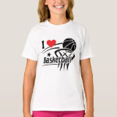 Ik hou van basketbal t-shirt (Voorkant)