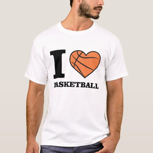 Ik hou van basketbal t-shirt (Voorkant)