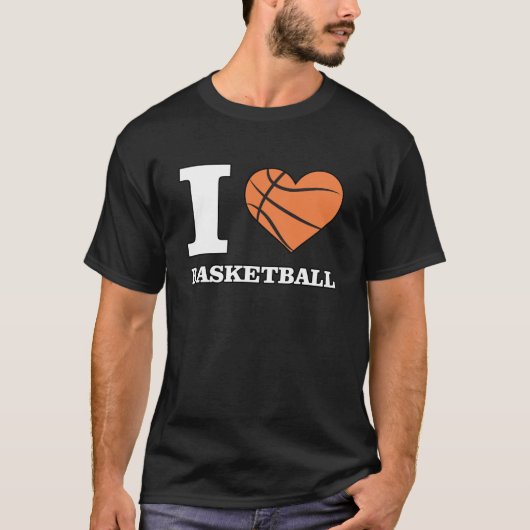 Ik hou van basketbal t-shirt (Voorkant)