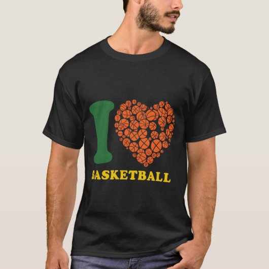 Ik hou van basketbal t-shirt (Voorkant)