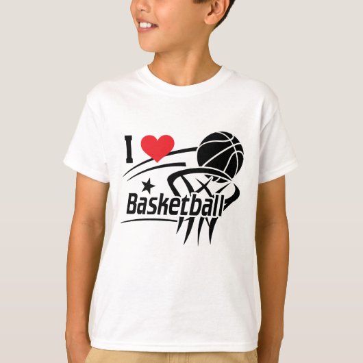 Ik hou van basketbal t-shirt (Voorkant)