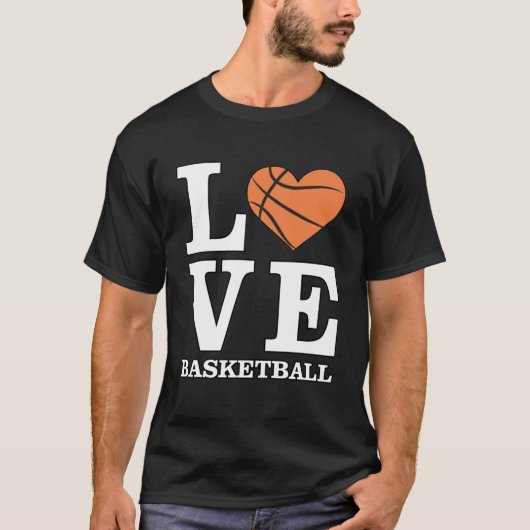 Ik hou van basketbal t-shirt (Voorkant)