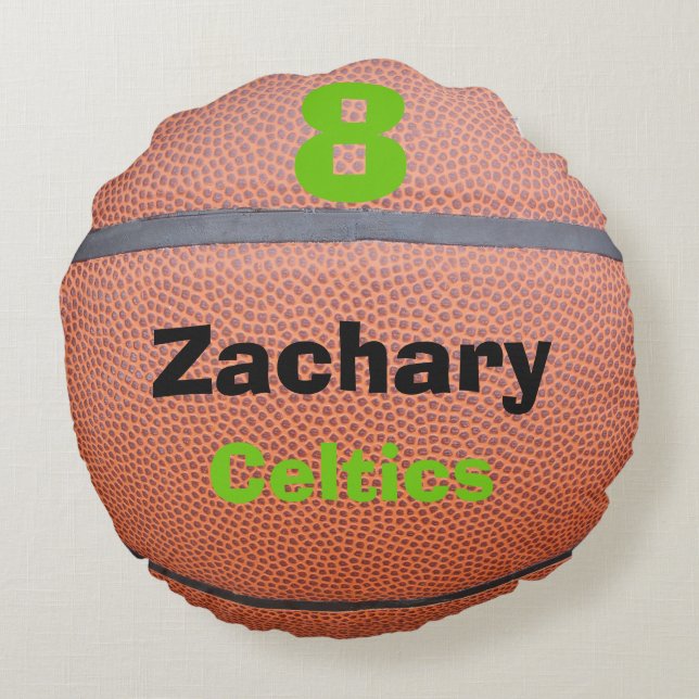 Ik Hou Van Basketbal Team Speler Ronde Kussen (Achterkant)
