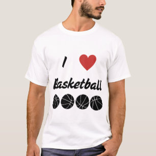 Ik hou van basketbal tekst ontwerpen t-shirt