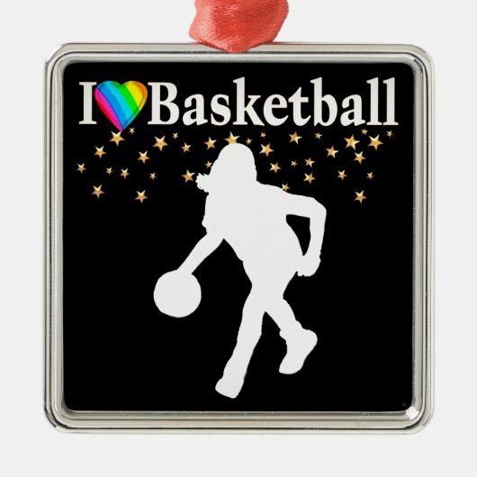 IK HOU VAN BASKETBALDESIGN METALEN ORNAMENT (Voorkant)