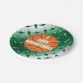 Ik hou van basketbalgroen diamantstaal bord (Gekanteld)