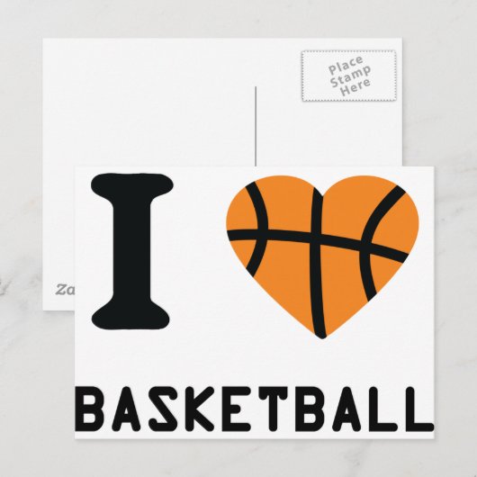 Ik hou van Basketball Briefkaart (Voorkant / Achterkant)