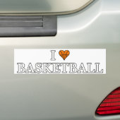 Ik hou van Basketball Bumpersticker (Op auto)