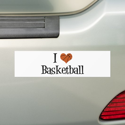 Ik hou van Basketball Bumpersticker (Op auto)