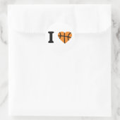 Ik hou van Basketball Heart Ronde Sticker (Tas)