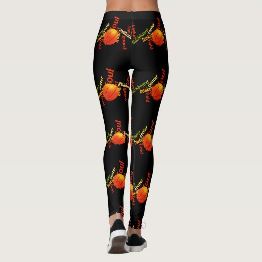 Ik hou van Basketball het spel van Champions Leggings (Achterkant)