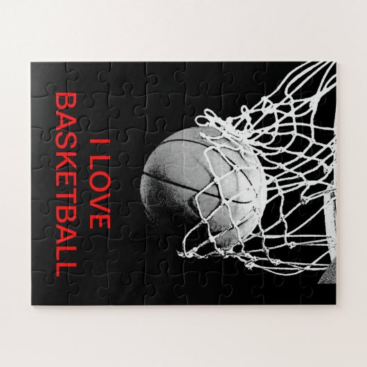 Ik hou van Basketball Legpuzzel (Horizontaal)