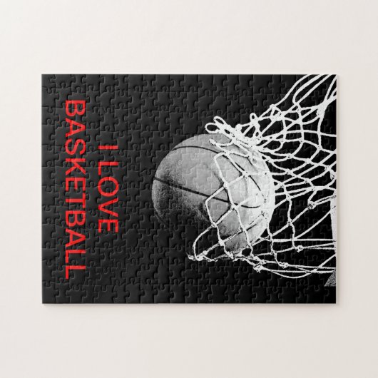 Ik hou van Basketball Legpuzzel (Horizontaal)