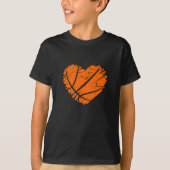 Ik hou van Basketball met hartvorm T-shirt (Voorkant)
