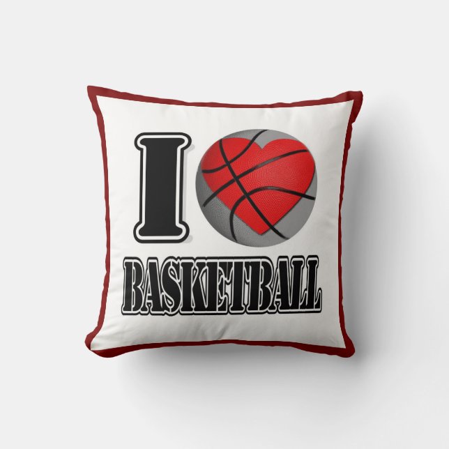 Ik hou van Basketball Pillow Kussen (Voorkant)