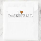 Ik hou van Basketball Rechthoekige Sticker (Tas)