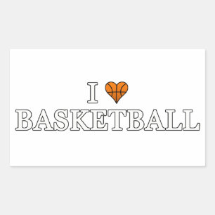 Ik hou van Basketball Rechthoekige Sticker