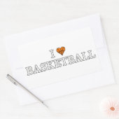 Ik hou van Basketball Rechthoekige Sticker (Envelop)