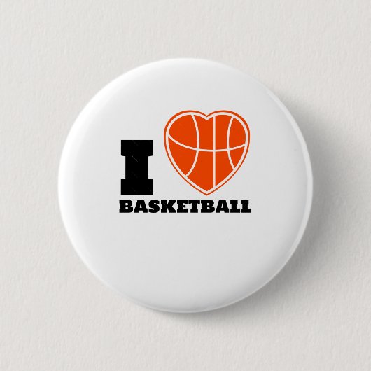 Ik hou van Basketball Ronde Button 5,7 Cm (Voorkant)