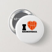 Ik hou van Basketball Ronde Button 5,7 Cm (Voorkant /achterkant)