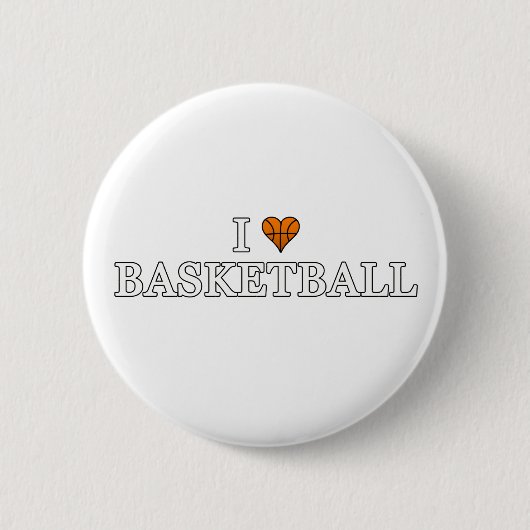 Ik hou van Basketball Ronde Button 5,7 Cm (Voorkant)