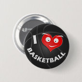 Ik hou van Basketball Ronde Button 5,7 Cm (Voorkant /achterkant)