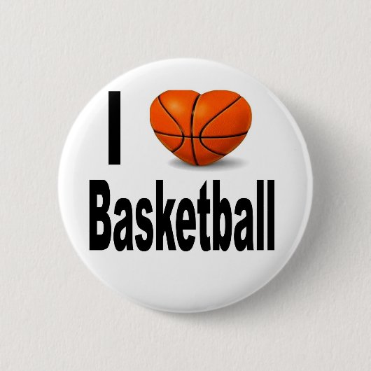 Ik hou van Basketball Ronde Button 5,7 Cm (Voorkant)
