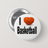 Ik hou van Basketball Ronde Button 5,7 Cm (Voorkant /achterkant)