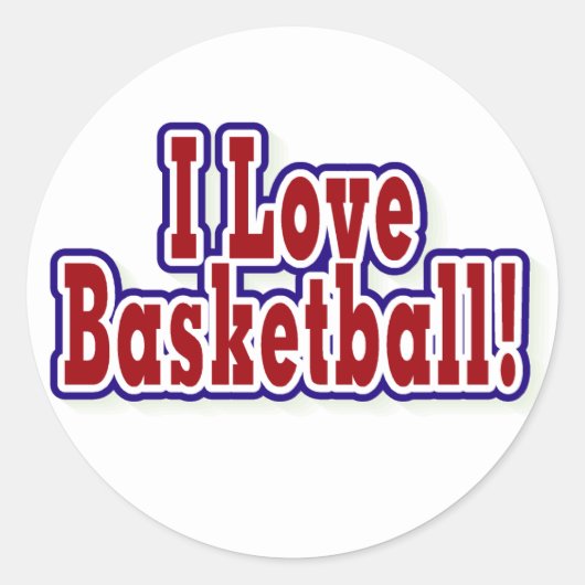 Ik hou van Basketball Ronde Sticker (Voorkant)