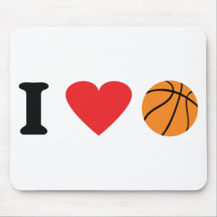 Ik hou van basketbalpictogram muismat