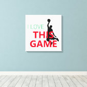 Ik hou van basketbalwedstrijd canvas afdruk (Insitu (Houten vloer))