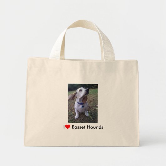 Ik hou van Basset Hounds Mini Tote Bag (Voorkant)