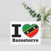 Ik hou van Basseterre Briefkaart (Staand voorkant)
