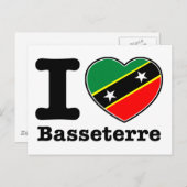 Ik hou van Basseterre Briefkaart (Voorkant / Achterkant)