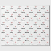 Ik hou van Bassoon Rood Hart van Muzieknoten Cadeaupapier (Vlak)