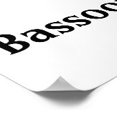 Ik hou van Bassoon Rood Hart van Muzieknoten Poster (Hoek)