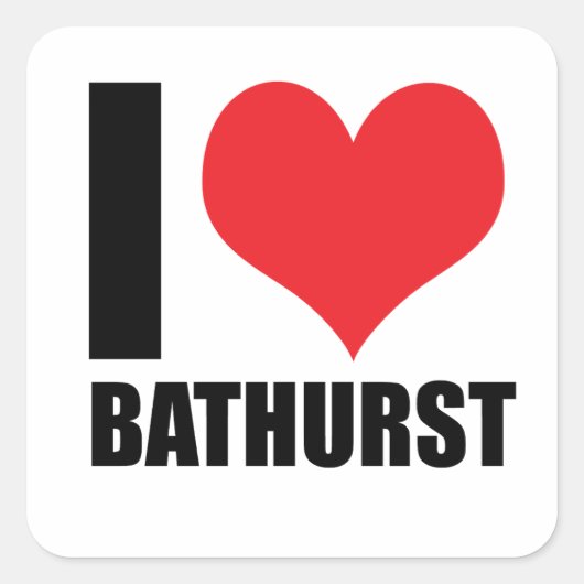Ik hou van Bathurst Vierkante Sticker (Voorkant)